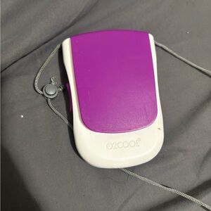 O2Cool Purple and White Portable Fan